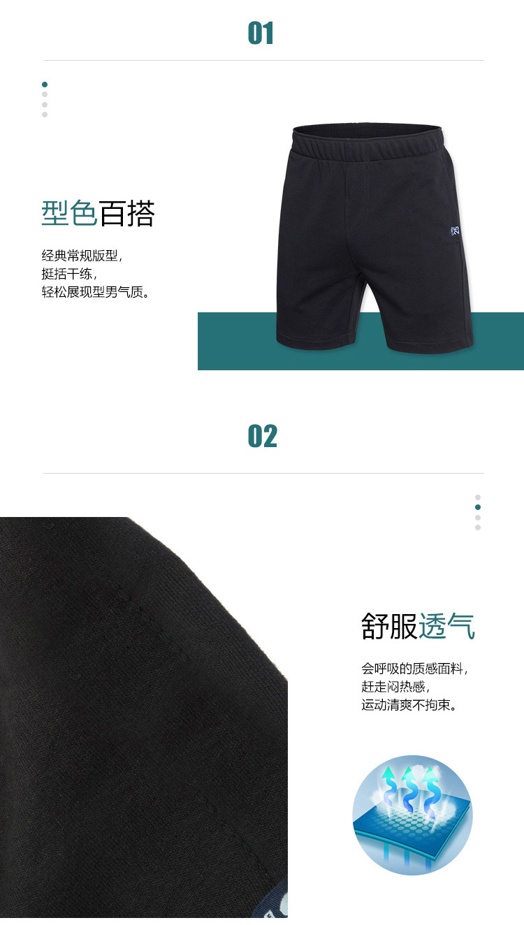 Li Ning quần short thể thao nam năm quần mùa hè mới thoáng khí cotton mỏng phần quần giản dị quần đi biển quần ngắn - Quần thể thao quần đùi thể thao