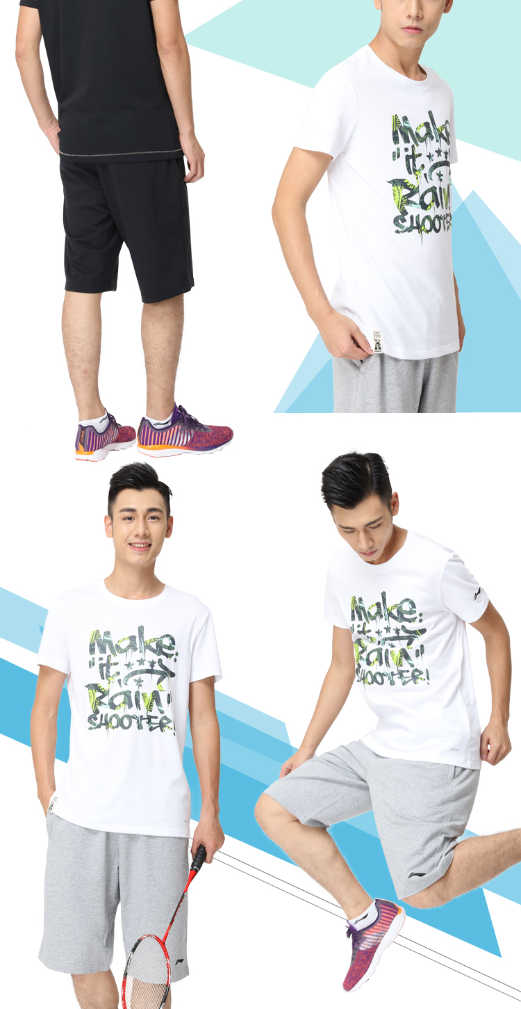 Li Ning áo thun ngắn tay nam mùa hè Wade cách bóng rổ thoáng khí nhanh khô cổ tròn áo thun thể thao Áo thun - Áo phông thể thao áo thun the thao nữ