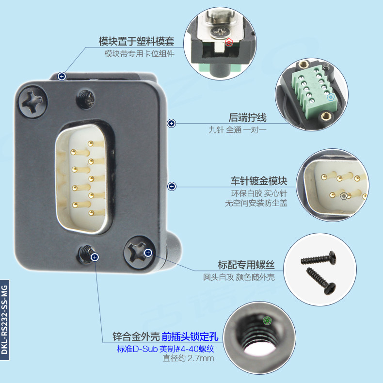 串口连接新神器⚡️ CROZEO/古诺泽 DKL-RS232-SS-M公DB9针插座-端子-淘宝好物网