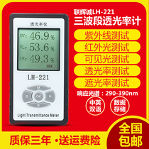 Lionglow LH-221 light transmission rate meter light transmittance meter Three-band car glass tester solar film tester