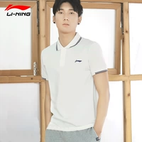 Li Ning ngắn tay nam 2018 xuân thoáng khí và nhanh khô tự phối màu áo liền thân đơn giản áo sơ mi POLO áo thun thể thao nam ao polo