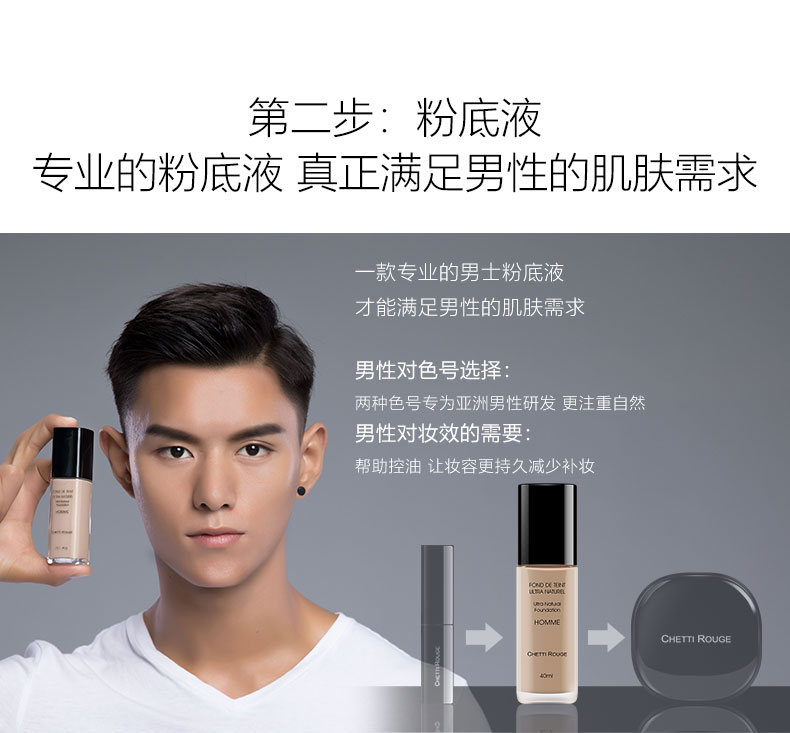 Chetti Rouge Xuan Guangguang Trẻ hóa chuyên nghiệp Foundation Foundation Makeup Set Kem che khuyết điểm Foundation Makeup son dưỡng môi nam