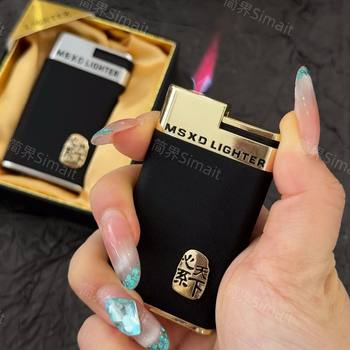 Original heartfelt high-end lighter inflatable windproof red flame creative frosted gift for boyfriend trendy holiday gift