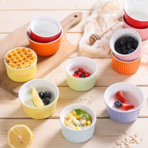 Net red ceramic Souffle baking bowl Dessert bowl Jelly pudding cup Steamed rice cake Bread baking cup Baking mold