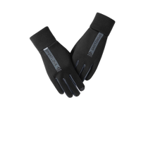 (Lucky Leaf) Lanbu Blue Step Mens Outdoor Cycling Black Velvet Warm Sports Gloves