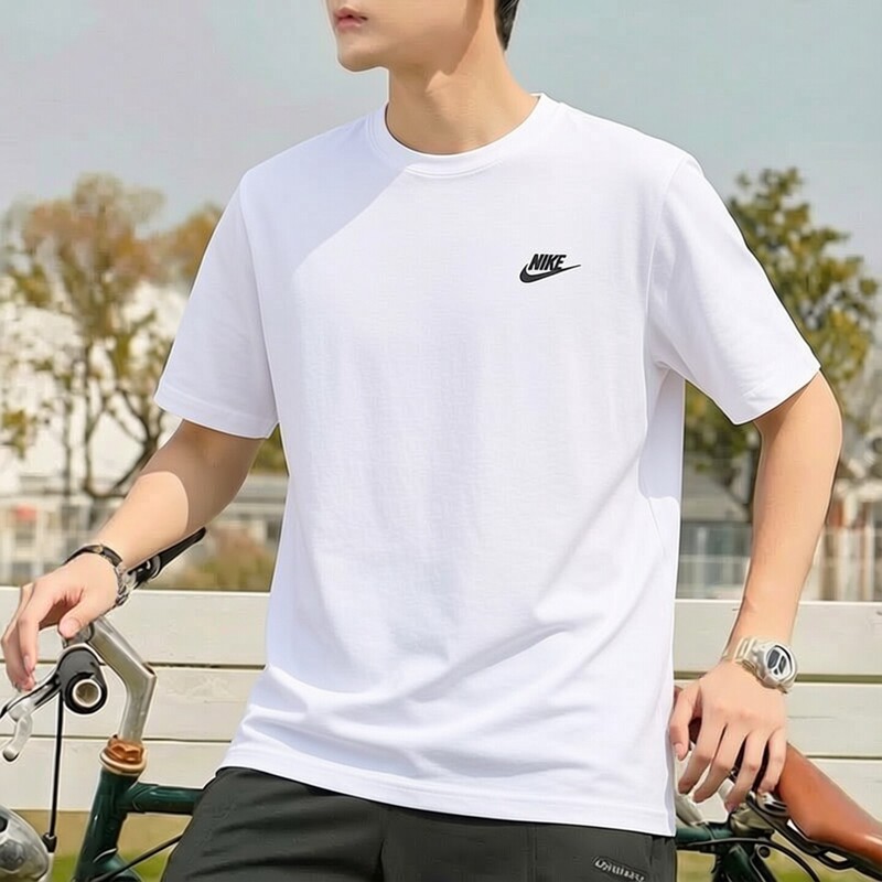 Nike Official Short-Sleeved T-Shirt Men's Sportswear Loose Casual Breathable Round Neck Sports T-Shirt Top Ar4999
