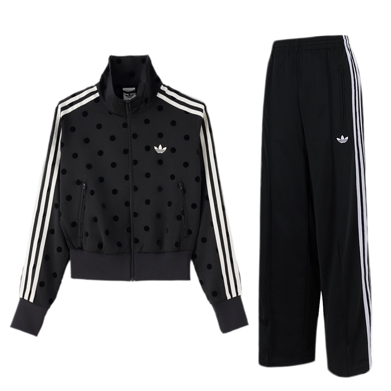 Lucky Leaf | Adidas Trefoil Women's Sportswear Set Casual Jacket Running Pants Straight Leg