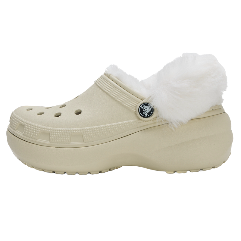 卡骆驰CROCS加绒洞洞鞋女鞋经典云朵暖棉Clog厚底鞋户外棉拖鞋
