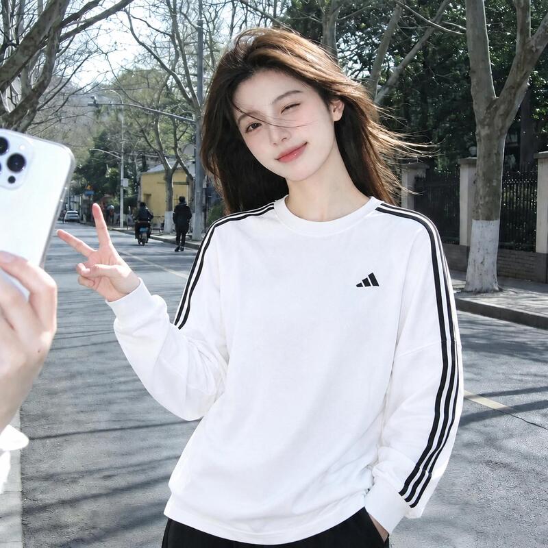 Lucky Leaf | Adidas Long-Sleeve T-Shirt for Men and Women, Autumn Base Layer, Casual Sweatshirt, Sports Top