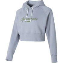 PUMA hooded sweatshirt womens 2024 spring new short sportswear long-sleeved pullover 626044