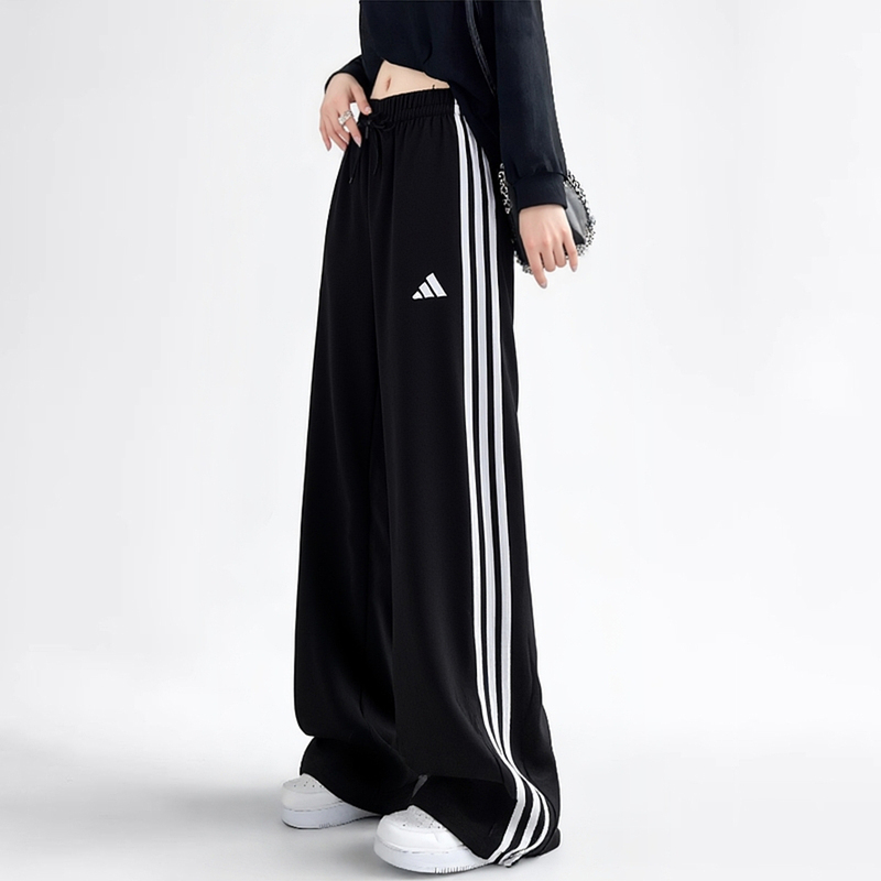 Adidas Women's Sports Pants Outdoor Fitness Training Breathable Casual Pants Fashionable Straight Long Pants Jw7182