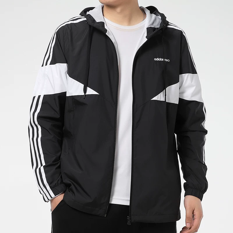 Мужская осенняя куртка Adidas, спортивный костюм с капюшоном, ветроустойчивое тонкое trench coat