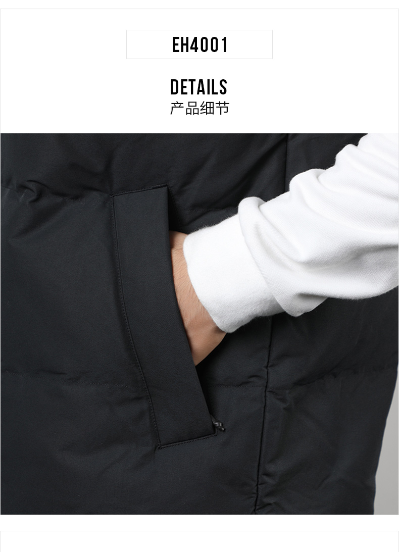Adidas Adidas down jacket nam 2019 thu đông mới diện áo vest thể thao ấm áp EH4000 - Thể thao xuống áo khoác áo gile phao