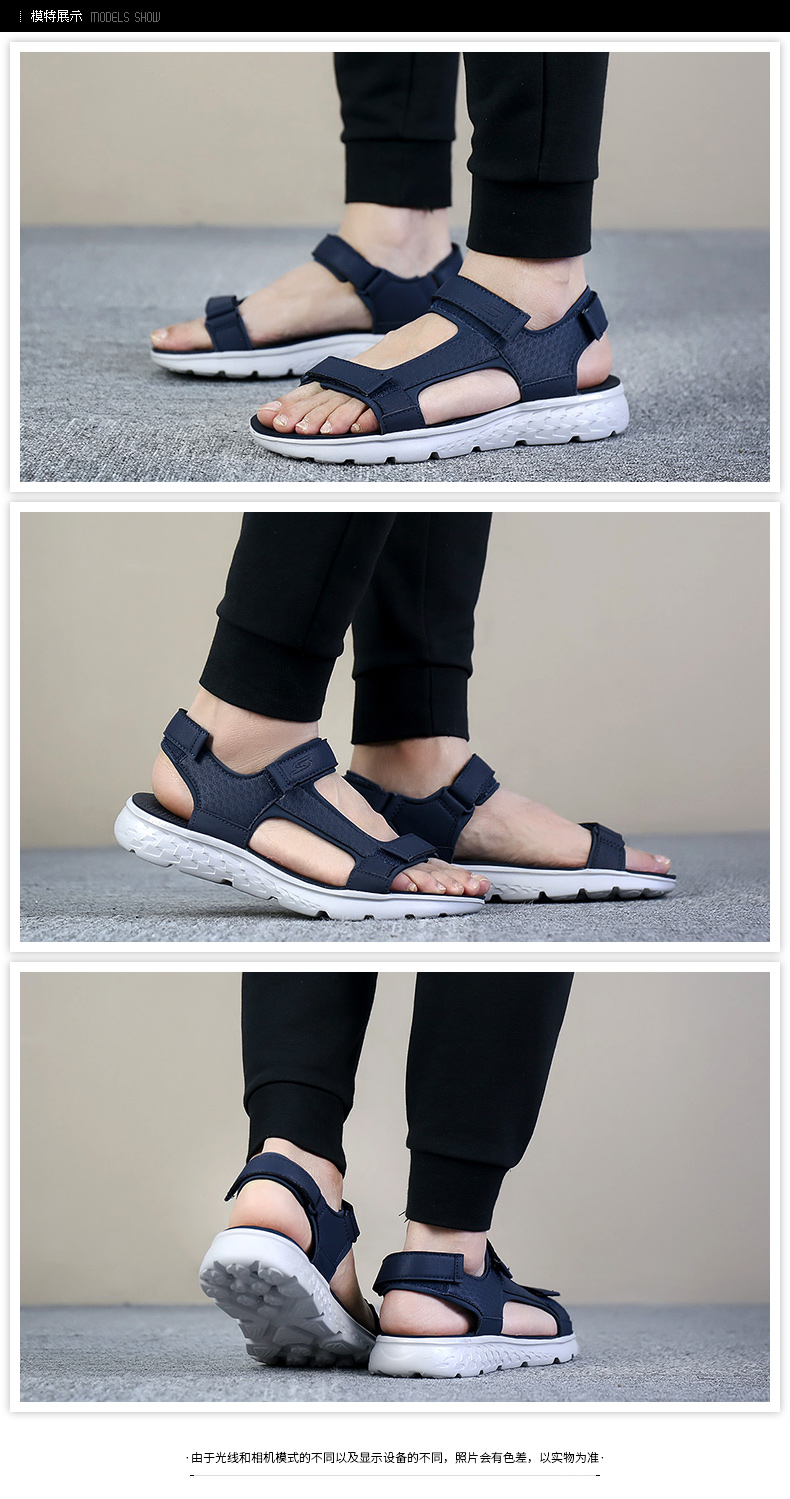 Skechers SKECHER giày nam giản dị ánh sáng Velcro dép thoải mái đệm giày thể thao bãi biển 54265 dép quai hậu nam đẹp