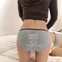 Underpants women cotton breathable and comfortable printing cute sweet puppy girl playful hip sexy cotton breifs