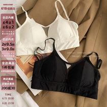 No steel ring hollowed-out sexy bra polycoed to collect auxiliary milky back female underwear outside wearing 100 hitch vest type minimalist bra