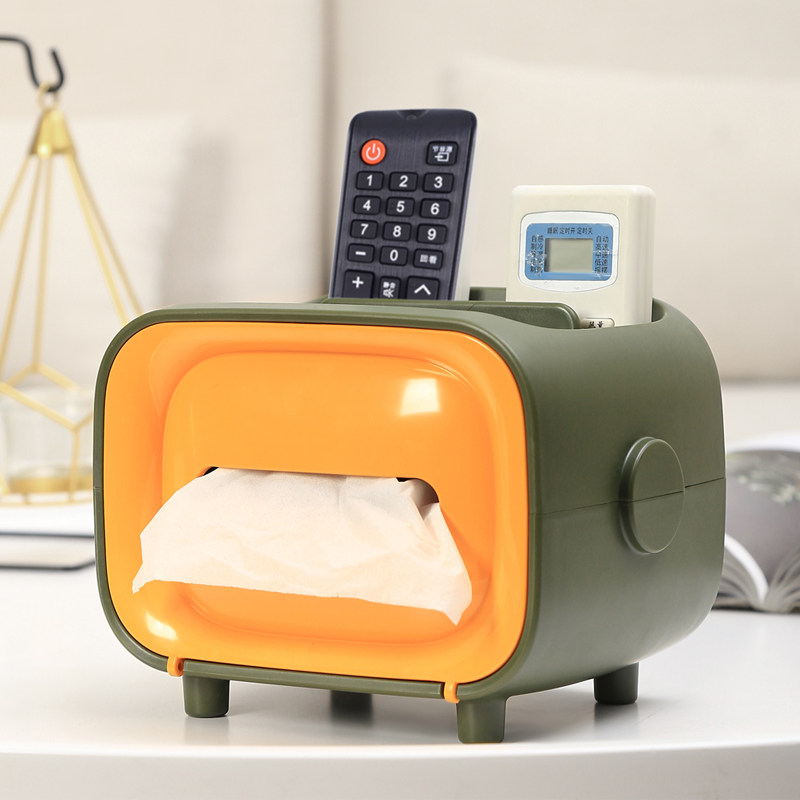 Creative multi-functional tissue box living room coffee table put remote control of the drawer box home light luxury high-end desktop storage