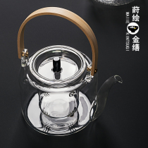 Heat-resistant glass kettle transparent household cooking teapot tea maker Net red high temperature resistant glass teapot cooking dual-purpose