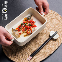 Ceramic microwave oven baking dish household creative Net red plate oven special bowl high temperature resistant personalized dish tableware