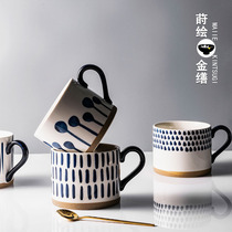 Hand-painted breakfast cup oats European cute yogurt cup home Net Red Milk Cup large capacity cereal Cup mug mug mug