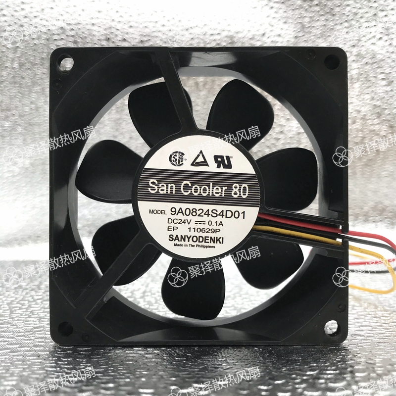 Original clothing Sanyo 8025 24V 9A0824S4D01 24V 1A 0 8CM muted frequency inverter heat dissipation fan