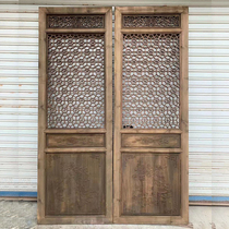 Dongyang wood carving Chinese solid wood flower grid antique doors and windows porch partition screen rice character grid Ming Qing carved gate