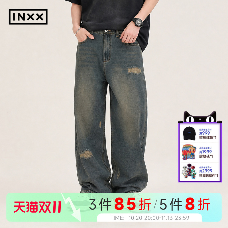 Celebrity-Inspired Inxx2026 Autumn Irregular Ripped Jeans for Men and Women, Vintage Wide-Leg Loose Straight Pants Celebrity-Inspired Inxx2026 Autumn Irregular Ripped Jeans for Men and Women, Vintage Wide-Leg Loose Straight Pants
