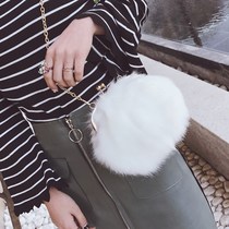 Fluffy plush plush bag hairy female bag girl cute creative personality bag 2017 new Korean version crossbody bag