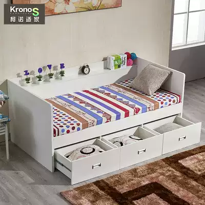 One meter box single bed Modern simple 1 meter 1 meter 2 children's bed collapsed rice storage bed save space against the wall bed