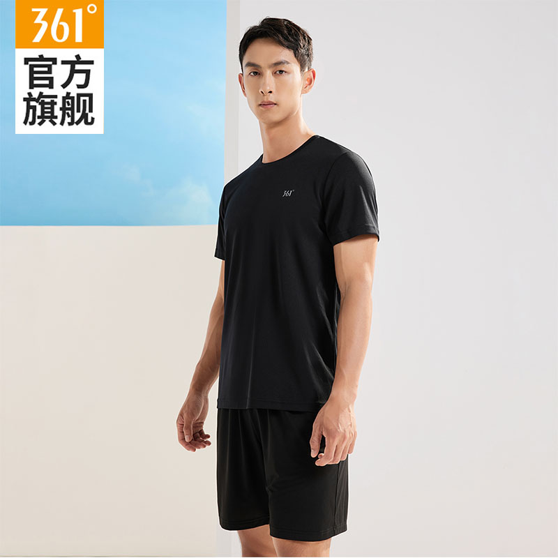 361运动套装男2025夏季新款圆领短袖冰丝上衣宽松健身休闲跑步服