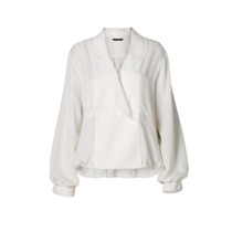 Boutique CHAO Temperament Genuine Silk Shirt Woman Suit Collar Linen Jacket