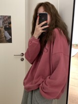 2022 New design sensation small crowdsourced printed round collar sleeve head Han version loose Spring and autumn thin section high-end necropolis