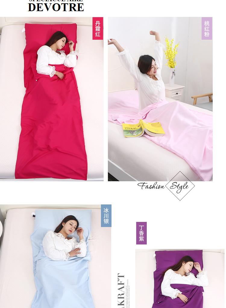 Du lịch người lớn trong nhà khách sạn khách sạn đơn đôi di động trải giường cotton quilt cover bẩn chống bẩn túi ngủ