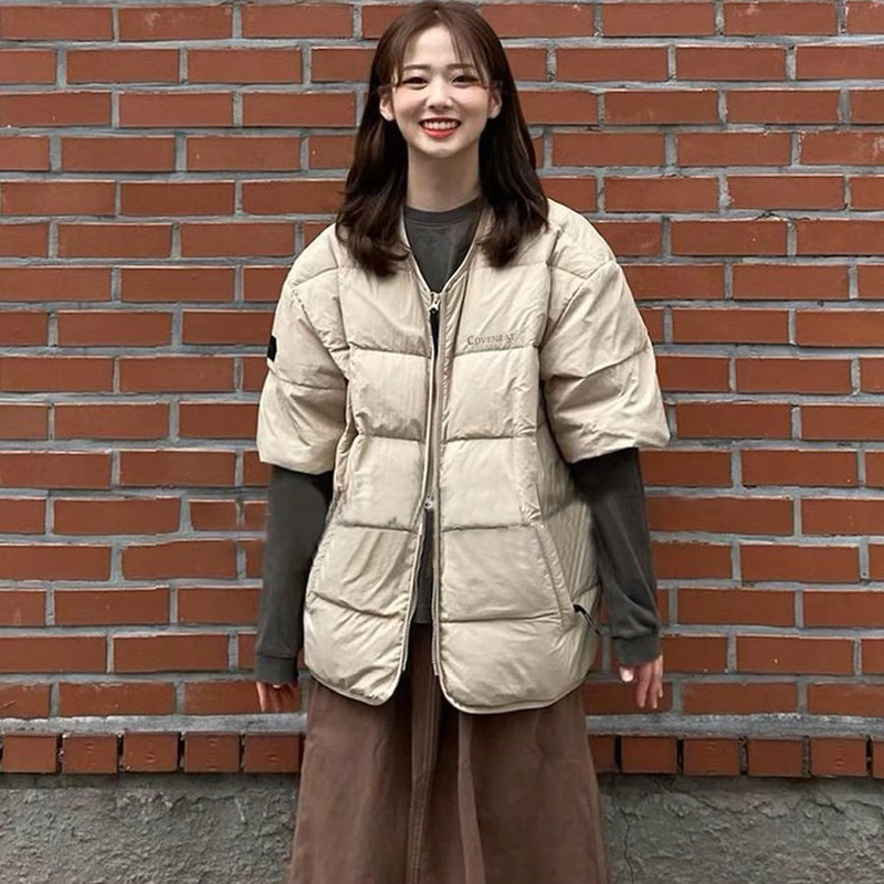 Off-Season Clearance Lightweight down Jacket with Inner Vest, Short-Sleeved Coat, Warm Shoulder Protector, Inner Half-Sleeve, Unisex