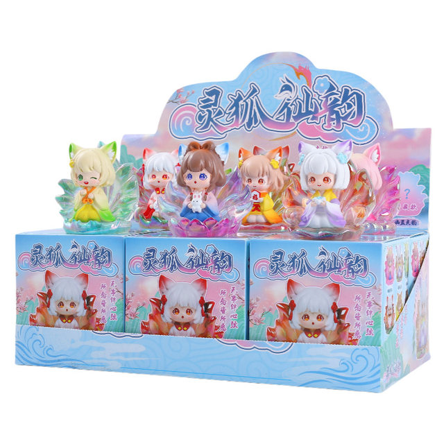New Chinese-Style Spirit Fox Fairy Blind Box Creative Spirit Beast Trendy Toy Figurine Craft Tea Drink Desktop Ornament Festival Gift