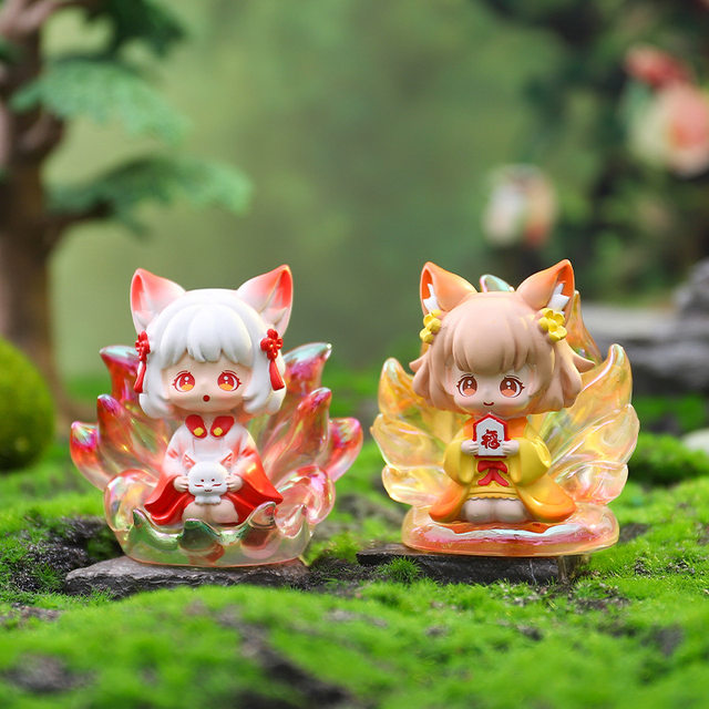 New Chinese-Style Spirit Fox Fairy Blind Box Creative Spirit Beast Trendy Toy Figurine Craft Tea Drink Desktop Ornament Festival Gift
