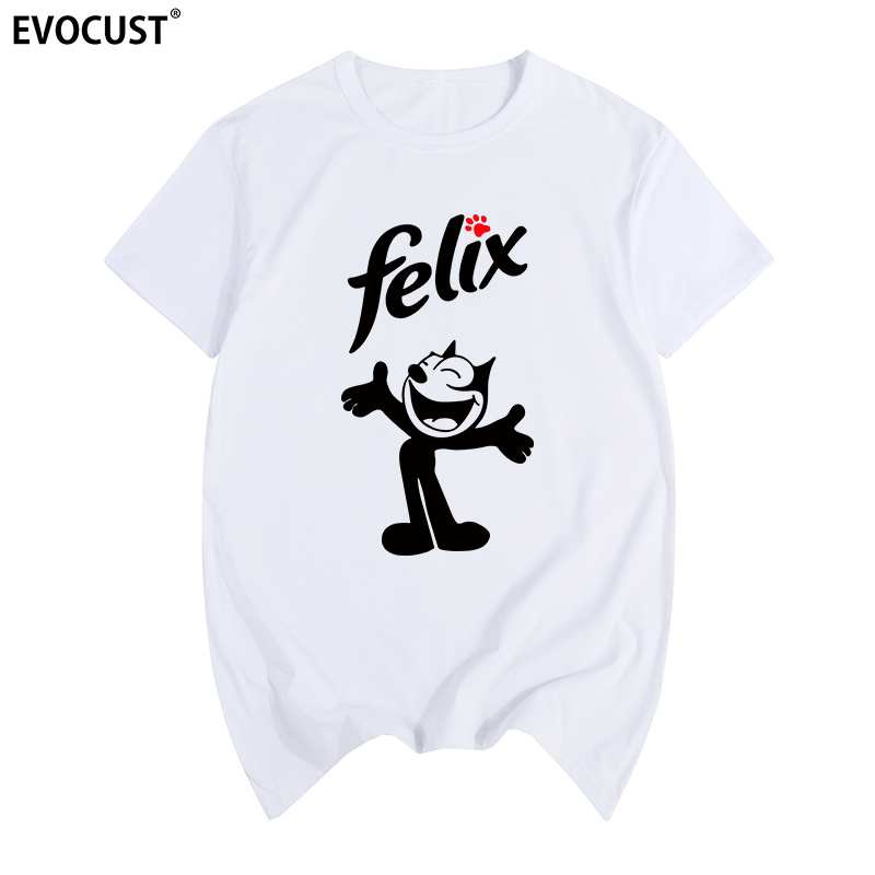 Felix Short-Sleeved T-Shirt Felix Cat Cartoon Anime Vintage Graffiti Retro Nostalgic Casual for Men and Women