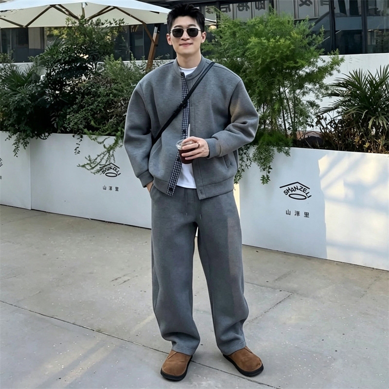 Gp Minimalist American-Style Casual Sports Suit for Men, Autumn and Winter High-End Cardigan Sweatshirt Jacket and Sweatpants Two-Piece Set Gp Minimalist American-Style Casual Sports Suit for Men, Autumn and Winter High-End Cardigan Sweatshirt Jacket and Sweatpants Two-Piece Set