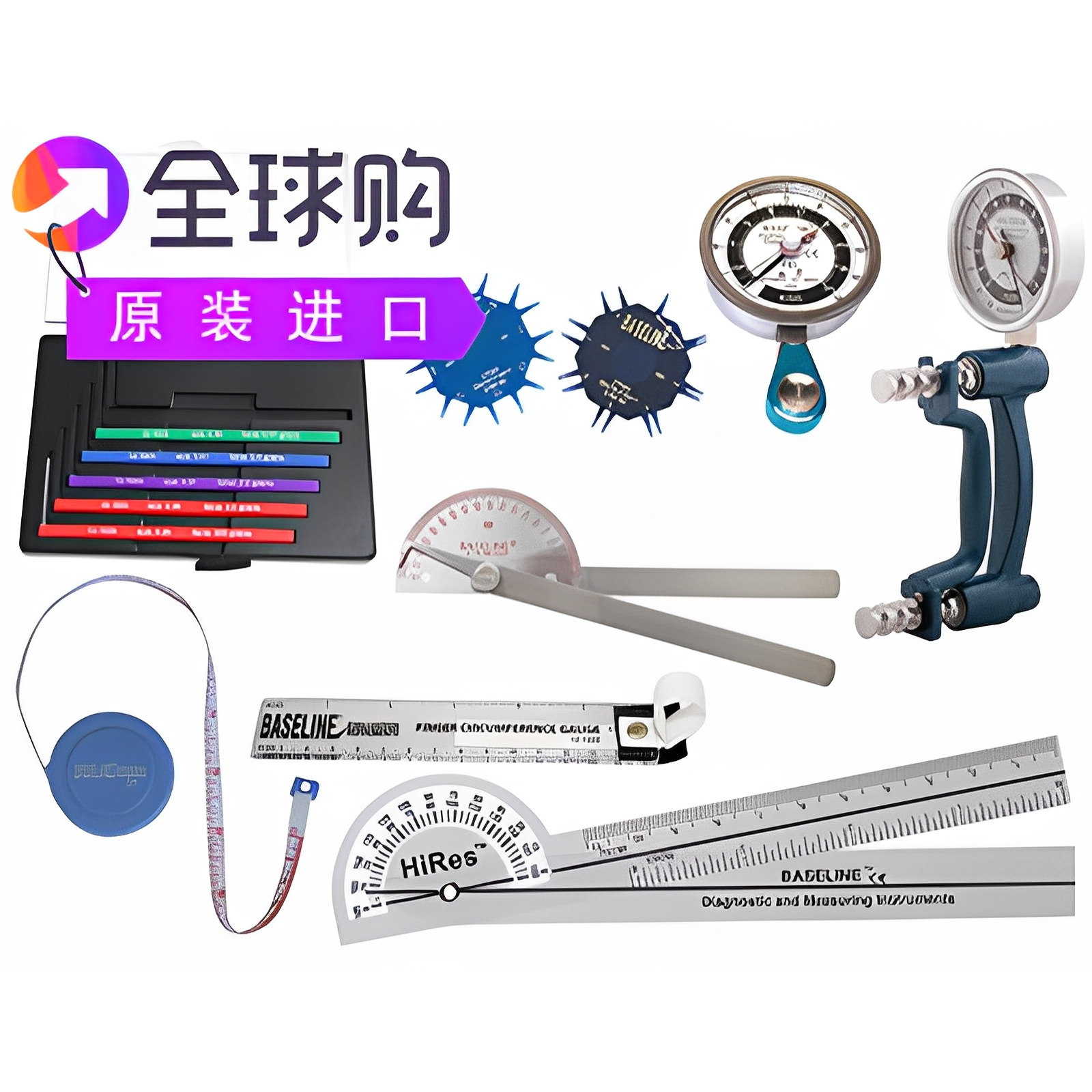 Baseline8件套标准200磅容量的液压手部测力计-1039