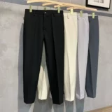 Летние мужские штаны, флисовый цветной костюм, свободный прямой крой