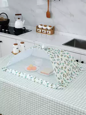 Rectangular lid vegetable cover Foldable vegetable cover Washable vegetable cover Breathable fly-proof cover leftover vegetable cover Household dining table cover