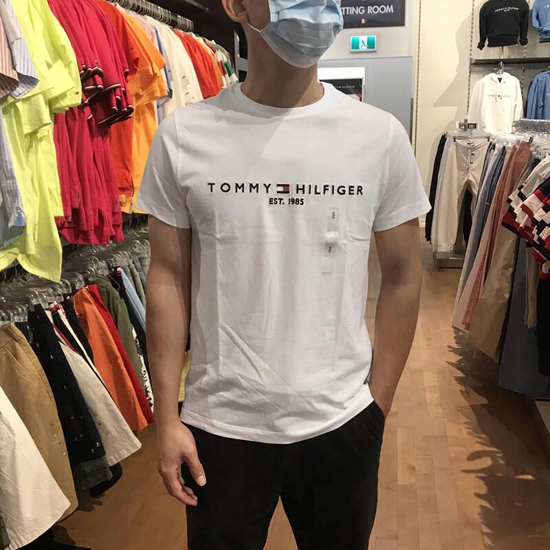 Canadian Tommy Hilfiger Tommy's New Summer Style Men's Embroidered Logo Pure Cotton Round Neck Short-Sleeved T-Shirt Canadian Tommy Hilfiger Tommy's New Summer Style Men's Embroidered Logo Pure Cotton Round Neck Short-Sleeved T-Shirt