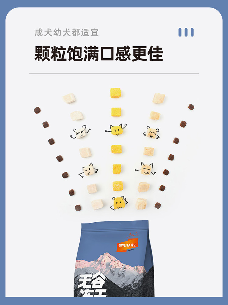 Weita Grain-Free Freeze-Dried All-Stage Dog Food Adult and Puppy Dog Food 2.5Kg/10Kg Freeze-Dried Chicken Egg Yolk Chicken Liver Chunks