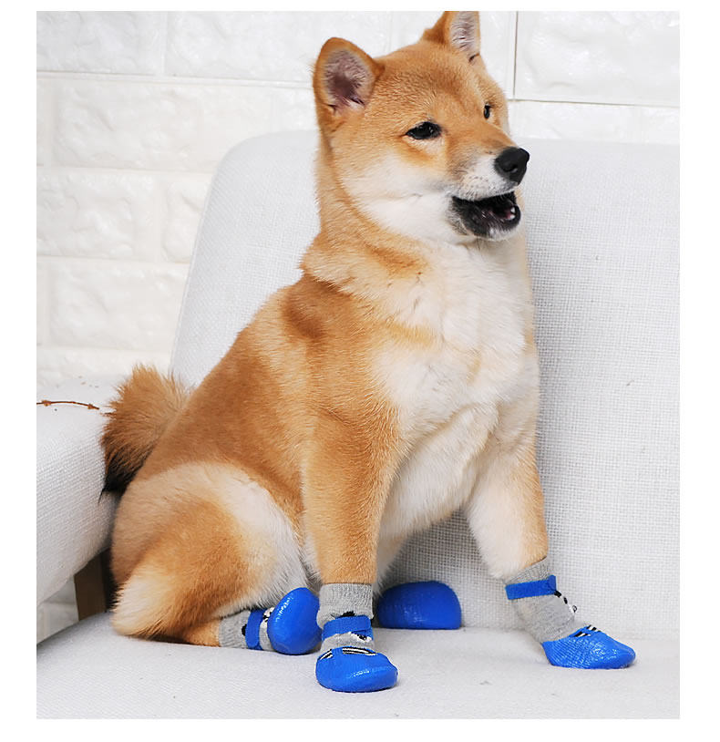 Носки для животных Собака носки пинетки плюшевые щенки анти-царапин анти-грязные, чем нести закон ведро с бортовым поворотом Cat домашнее животное обувь кошка коготь обувь набор  Kimpets