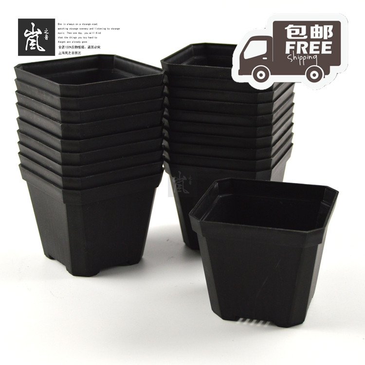 Package -- Strengthening the Tthicker 10cm generous basin (20) Multi-meat plant Large black-and-white square thickened