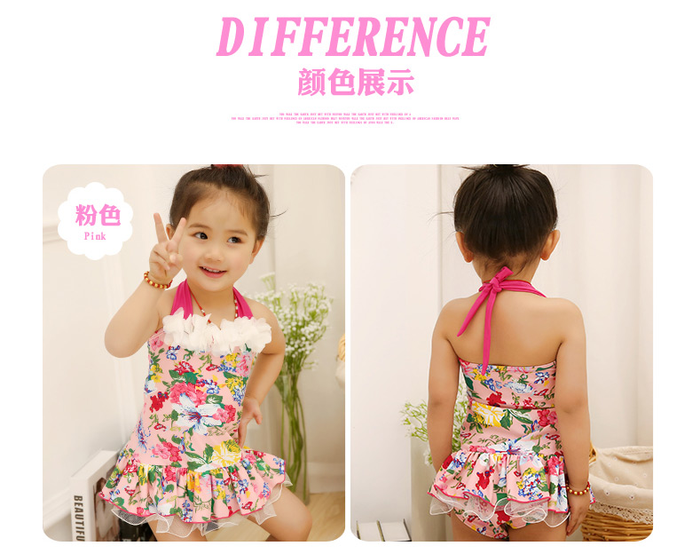Cô bé áo tắm của Haoxiang Cô bé dễ thương Áo tắm Xiêm Công chúa bé Áo len lớn bộ đồ bơi trẻ em