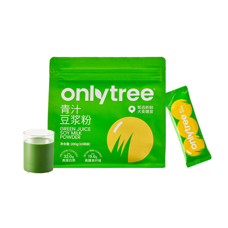 onlytree青汁豆浆粉无蔗糖代餐20g*10条