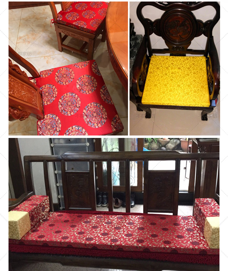 Mahogany sofa đệm tùy chỉnh Trung Quốc ăn ghế cung điện ghế tròn trà ghế Taishi ghế phân ghế đệm satin đệm lót ngồi