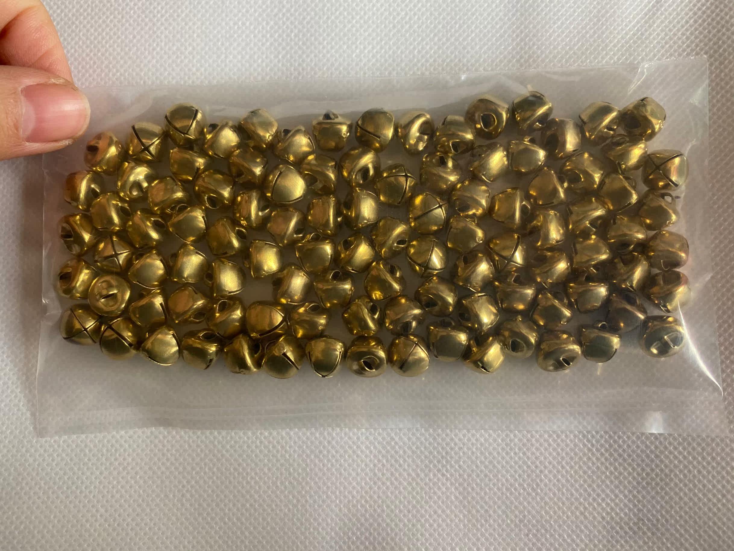 100 10mm Christmas iron bells one-word small bells DIY accessories gold silver color