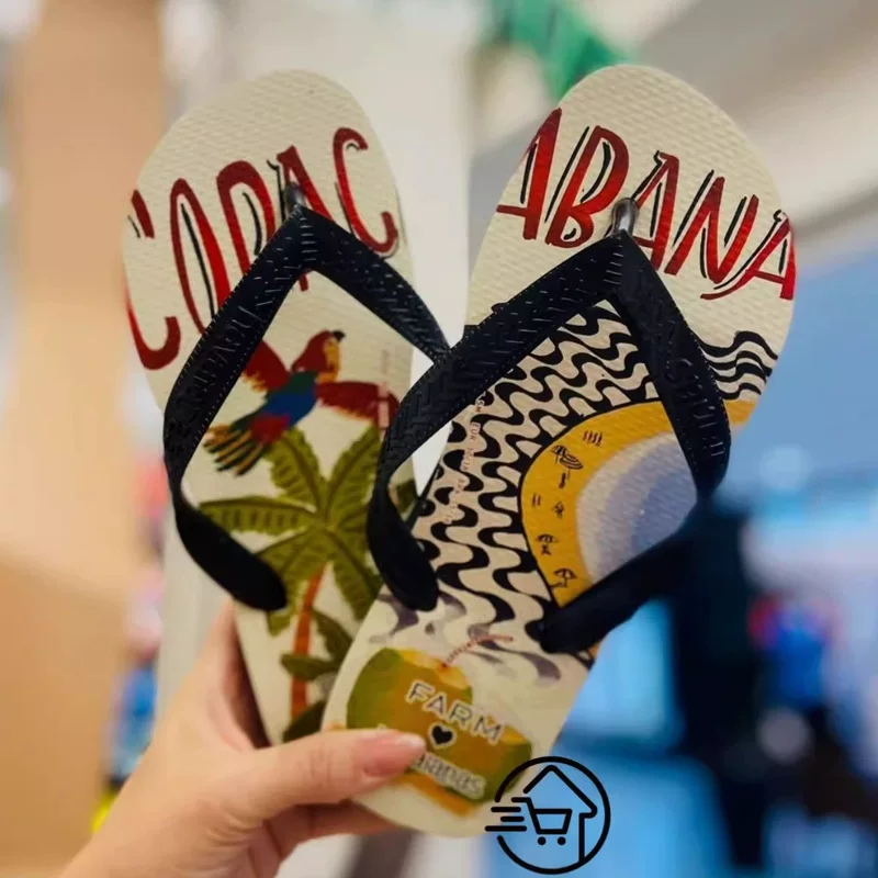 Бразильские подлинные havaianas Farm Havana летние повседневные нескользящие пляжные женские шлепанцы